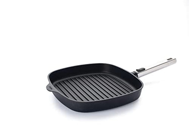 Woll Diamond Logic XR Pro Grillpfanne, viereckig, mit Rillen - Induktiv -, 28 cm x 28 cm, 4.5 cm hoch, mit abnehmbarem Edelstahlstiel - Geeignet für alle Herdarten, Antihaft-Versiegelung im Sale